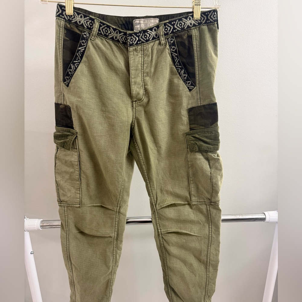 Free People Khaki Cargo Pants